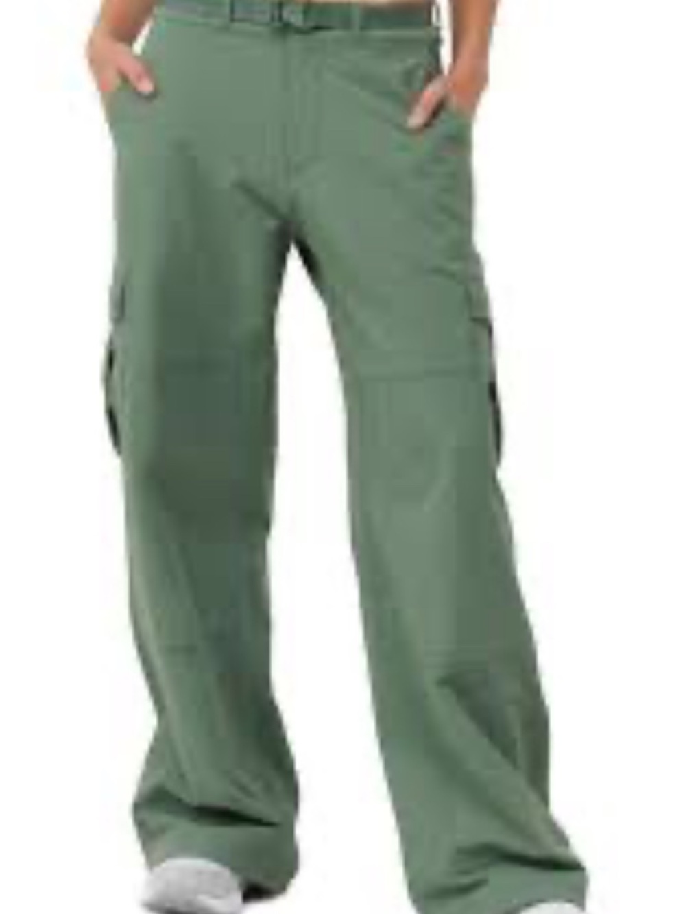 Women’s Wide-Leg Cargo Pants in Olive Green